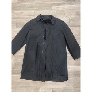 Men's Guild Crafted by Howard Black Rain Coat / Overcoat – Fleece Lined – Size L